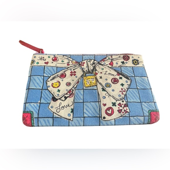 Brighton With Love From Me To You Canvas Zippered Cosmetic Make-Up Case Bag - Picture 2 of 7